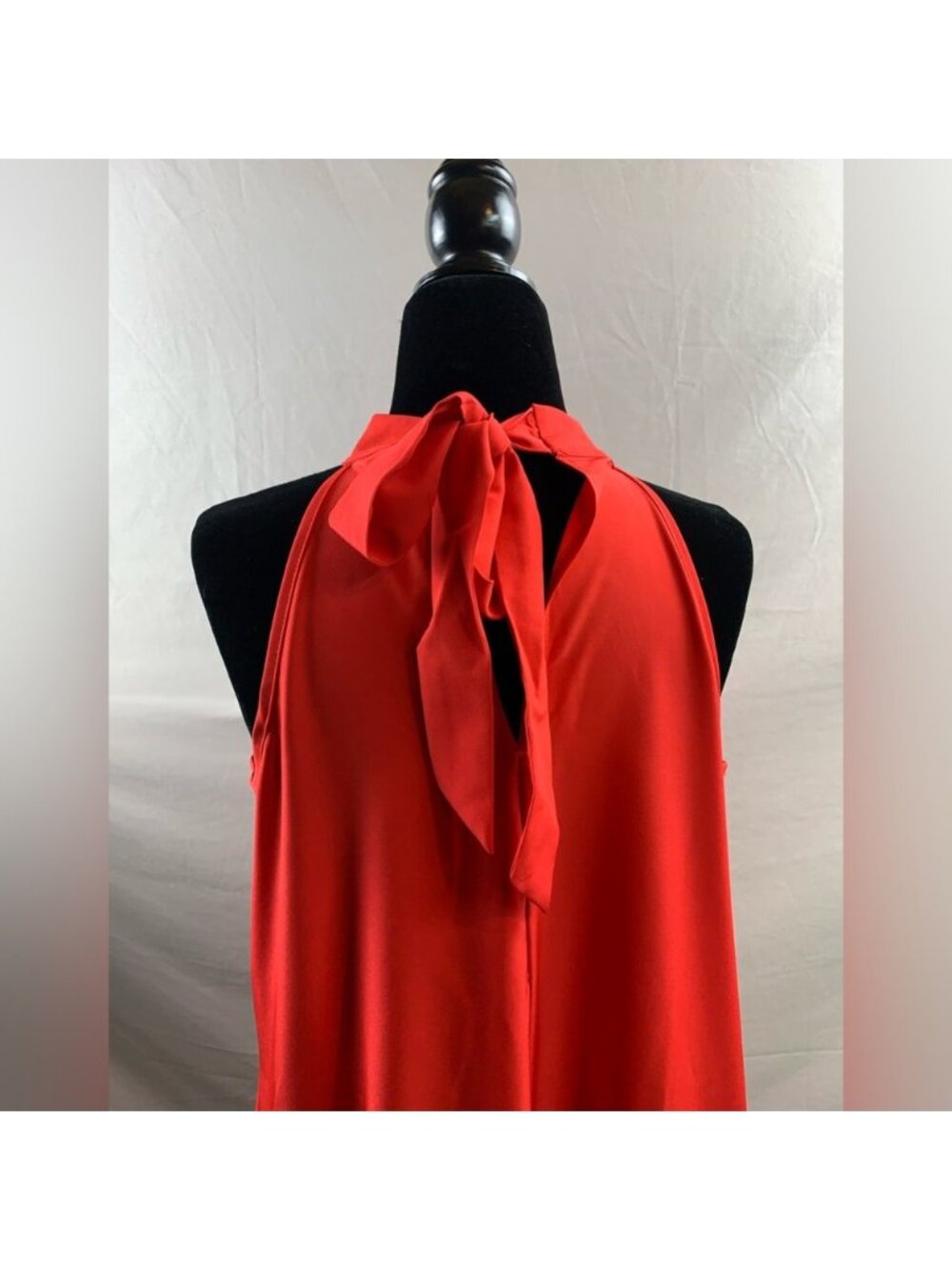 Red Layered Hem Halter Neck Dress - Picture 9 of 9